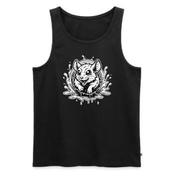 rat mignon - Débardeur bio Premium Homme - noir - Devant - AI Model Male 178 light (178cm)