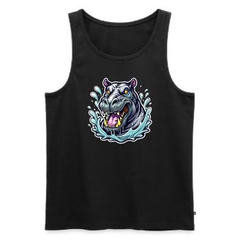 nilpferd - Männer Premium Bio Tank Top - Schwarz - Vorne - Michal (187cm)