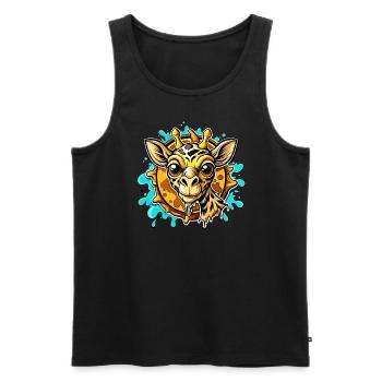 giraffe - Männer Premium Bio Tank Top - Schwarz - Vorne - Michal (187cm)