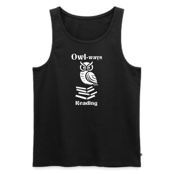 Owl-ways reading - Men's Premium Organic Tank Top - black - Front - AI Model Male 178 light (178cm)