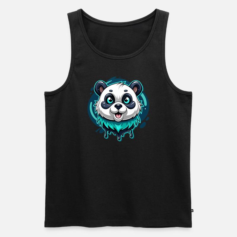 panda - Männer Premium Bio Tank Top - Schwarz