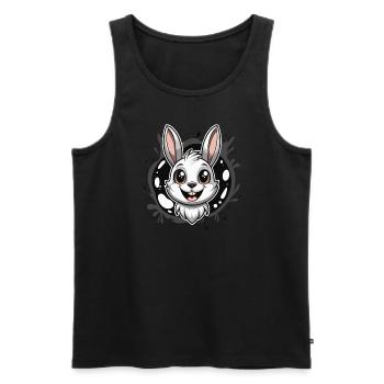 fille lapin - Débardeur bio Premium Homme - noir - Devant - Michal (187cm)