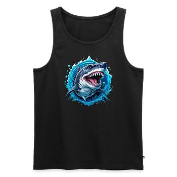requin - Débardeur bio Premium Homme - noir - Devant - Michal (187cm)