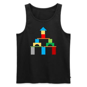 Bauklötze Haus Schloss - Männer Premium Bio Tank Top - Schwarz - Vorne - Michal (187cm)