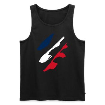 Drapeau de la France - Débardeur bio Premium Homme - noir - Devant - AI Model Male 178 light (178cm)