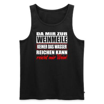 reicht mir Wein zur Weinmeile - Männer Premium Bio Tank Top - Schwarz - Vorne - AI Model Male 178 light (178cm)