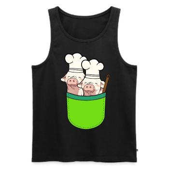 Bag Pigs Cooks Cook Piglets - Men's Premium Organic Tank Top - black - Front - Michal (187cm)
