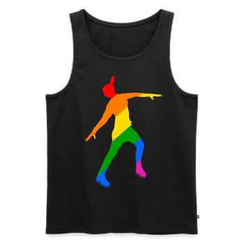 Magie arc-en-ciel sur lames : Élégante princesse des glaces - Débardeur bio Premium Homme - noir - Devant - AI Model Male 178 light (178cm)