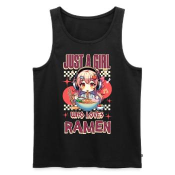 Just A Girl Who Loves Ramen - Männer Premium Bio Tank Top - Schwarz - Vorne - AI Model Male 178 light (178cm)
