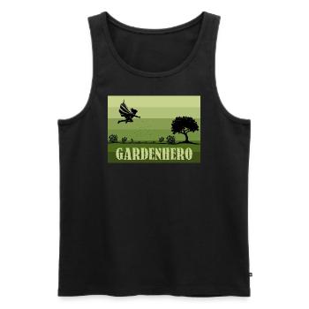 Retro/Vintage Female Garden Hero - Men's Premium Organic Tank Top - black - Front - AI Model Male 178 light (178cm)