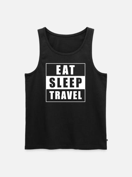 Eat Sleep Travel - Men's Premium Organic Tank Top - black