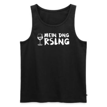 Mein Ding Riesling - Männer Premium Bio Tank Top - Schwarz - Vorne - Michal (187cm)