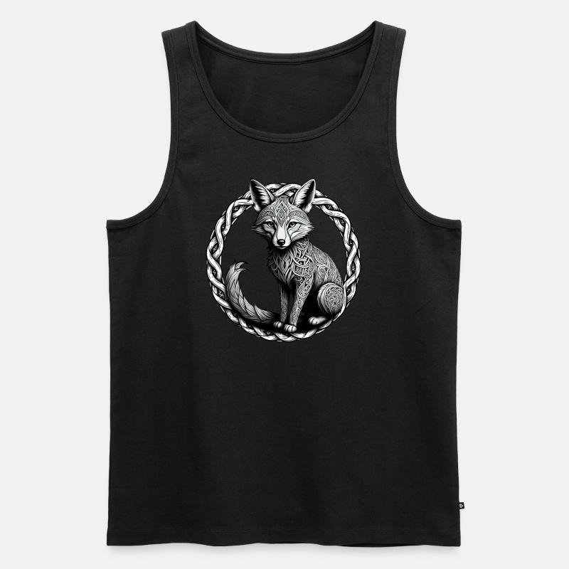 Fuchs mit keltischem Knoten 01 - Männer Premium Bio Tank Top - Schwarz
