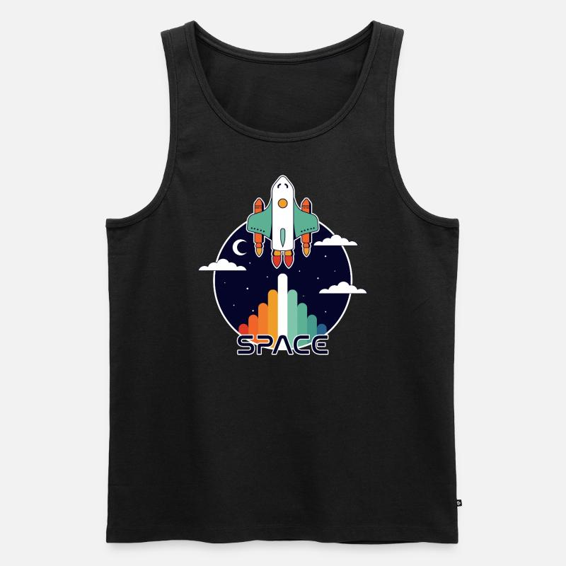 Raum und retro - Männer Premium Bio Tank Top - Schwarz