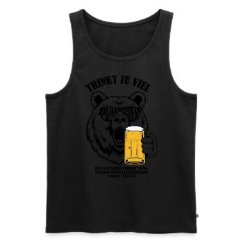 Papa Bierbär – Trinkt zu viel & auffällig! - Männer Premium Bio Tank Top - Schwarz - Vorne - Michal (187cm)