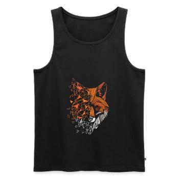 Fuchs Polygon Illustration - Männer Premium Bio Tank Top - Schwarz - Vorne - AI Model Male 178 light (178cm)
