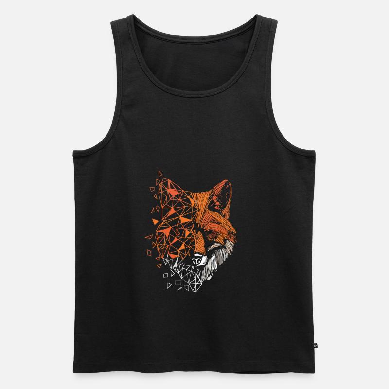 Fuchs Polygon Illustration - Männer Premium Bio Tank Top - Schwarz