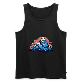 Berge Symbol Icon - Männer Premium Bio Tank Top - Schwarz - Vorne - Michal (187cm)
