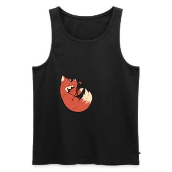 Fox Cuddle Freund oder Freundin Geschenk - Männer Premium Bio Tank Top - Schwarz - Vorne - AI Model Male 178 light (178cm)