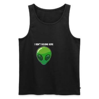 Geh nicht hierher. Loner oder schüchterne Person G - Männer Premium Bio Tank Top - Schwarz - Vorne - AI Model Male 178 light (178cm)