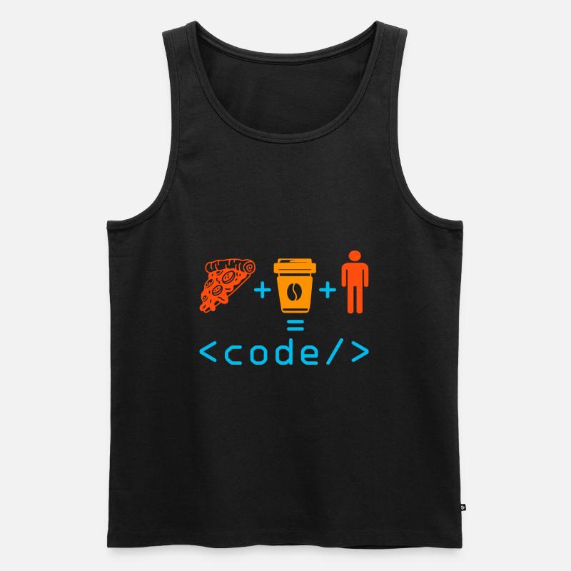 Programmeur, Codeur, Ordinateur, Nerd, Geek, Codage, Drôle - Débardeur bio Premium Homme - noir