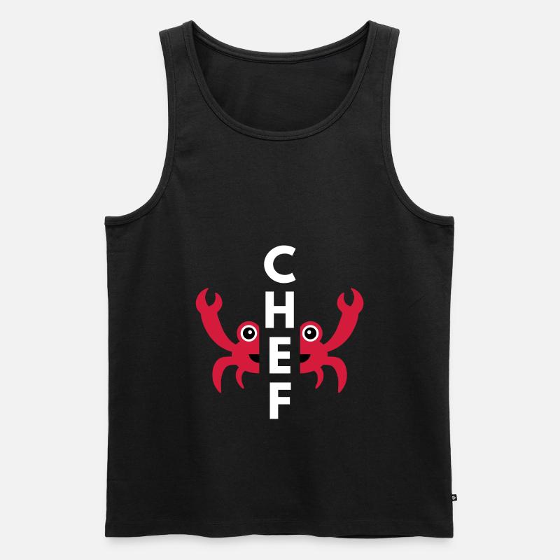 Chef (geteilte Krabbe) - Männer Premium Bio Tank Top - Schwarz