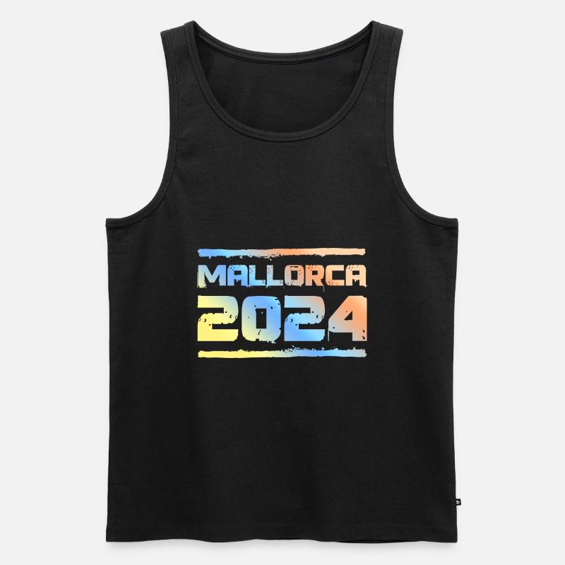 Mallorca 2024 Bunt - Männer Premium Bio Tank Top - Schwarz