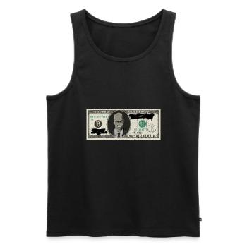 Bitcoin Crypto Dollar - Männer Premium Bio Tank Top - Schwarz - Vorne - Michal (187cm)