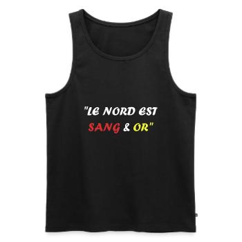 Le nord est sang et or - Débardeur bio Premium Homme - noir - Devant - Michal (187cm)