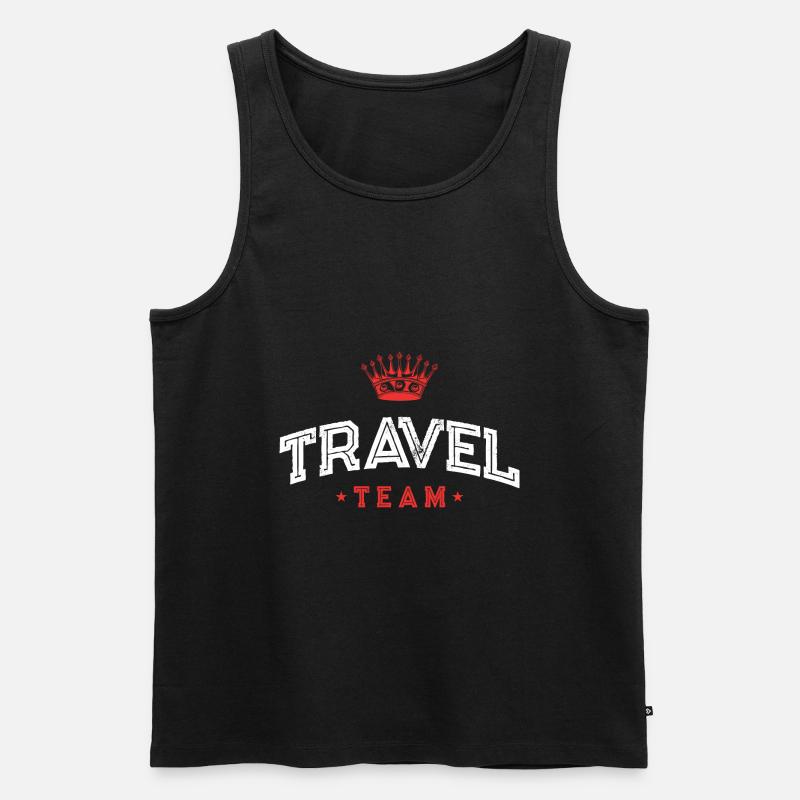 Travel Team - Männer Premium Bio Tank Top - Schwarz