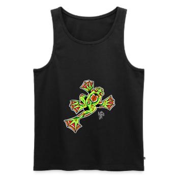Frosch - Männer Premium Bio Tank Top - Schwarz - Vorne - Michal (187cm)