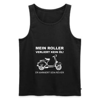 Roller Blechroller - Männer Premium Bio Tank Top - Schwarz - Vorne - AI Model Male 178 light (178cm)