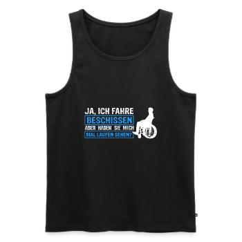 Rollstuhlfahrer Rollstuhl Spruch Geschenkidee Roll - Männer Premium Bio Tank Top - Schwarz - Vorne - AI Model Male 178 light (178cm)