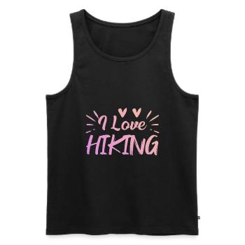 I love hiking - Men's Premium Organic Tank Top - black - Front - Michal (187cm)