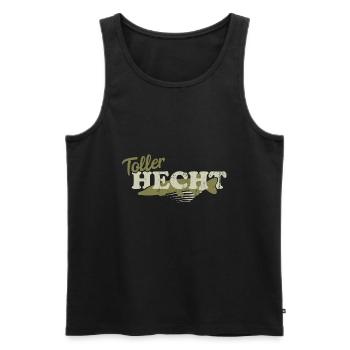 Great pike angler Angel fishing sayings gift - Men's Premium Organic Tank Top - black - Front - Michal (187cm)