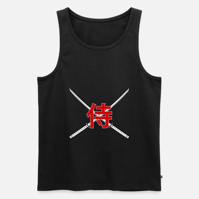 Schwert - Samurai - Männer Premium Bio Tank Top - Schwarz