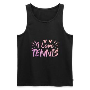 J’adore le tennis - Débardeur bio Premium Homme - noir - Devant - Michal (187cm)
