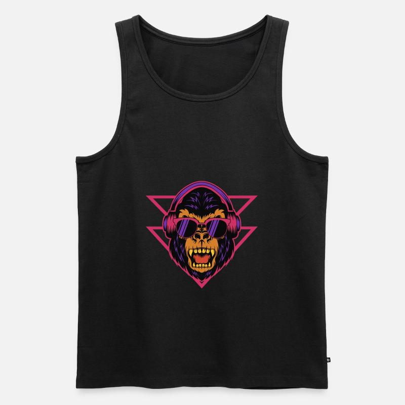 Gorilla DJ - Männer Premium Bio Tank Top - Schwarz