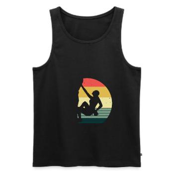 Bergsteigen Cool Klettern Retro Geschenk Bouldern - Männer Premium Bio Tank Top - Schwarz - Vorne - Michal (187cm)