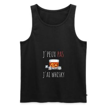 j'peux pas j'ai whisky cadeau anniversaire humour - Débardeur bio Premium Homme - noir - Devant - AI Model Male 178 light (178cm)