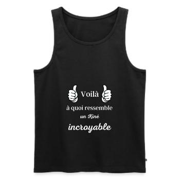 Voilà à quoi ressemble un kiné incroyable ! fête - Débardeur bio Premium Homme - noir - Devant - Michal (187cm)