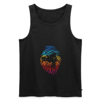 Motocross humor motorcycle funny fingerprint - Men's Premium Organic Tank Top - black - Front - AI Model Male 178 light (178cm)