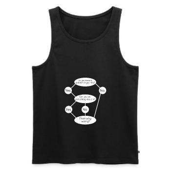 Then Why Worry? No Worries Happy Calm Funny Quote - Men's Premium Organic Tank Top - black - Front - AI Model Male 178 light (178cm)