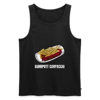 Ruhrpott Carpaccio Bratwurst Fan BBQ - Männer Premium Bio Tank Top - Schwarz - Vorne - Michal (187cm)