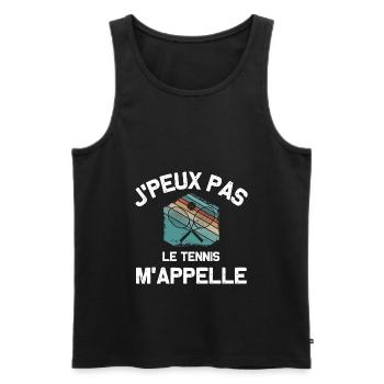 Je peux pas le tennis m'appelle humour sport drôle - Débardeur bio Premium Homme - noir - Devant - Michal (187cm)