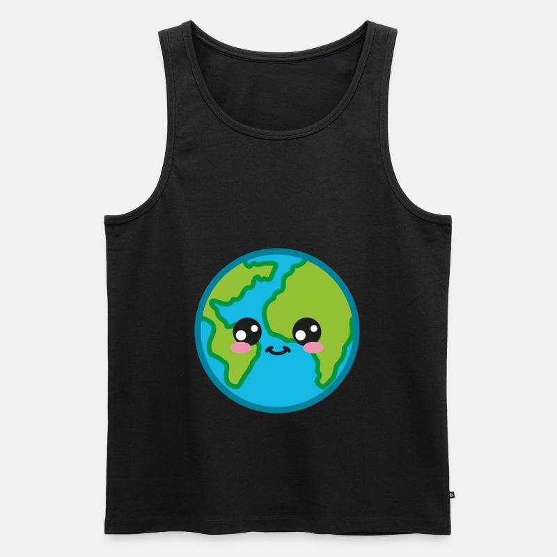 Welt Kawaii Süß - Männer Premium Bio Tank Top - Schwarz