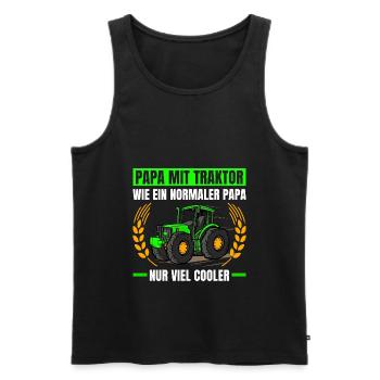 Landwirtschaft Papa Mit Traktor Trecker - Männer Premium Bio Tank Top - Schwarz - Vorne - Michal (187cm)