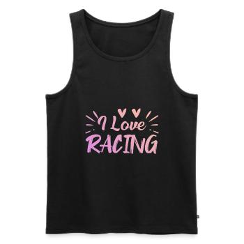 Ich liebe Rennen - Männer Premium Bio Tank Top - Schwarz - Vorne - Michal (187cm)