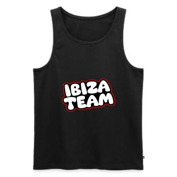 Ibiza Team - Men's Premium Organic Tank Top - black - Front - Michal (187cm)
