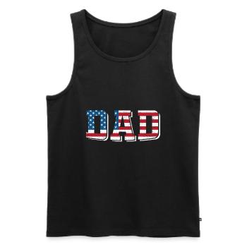 Drapeau de papa des États-Unis - Débardeur bio Premium Homme - noir - Devant - Michal (187cm)